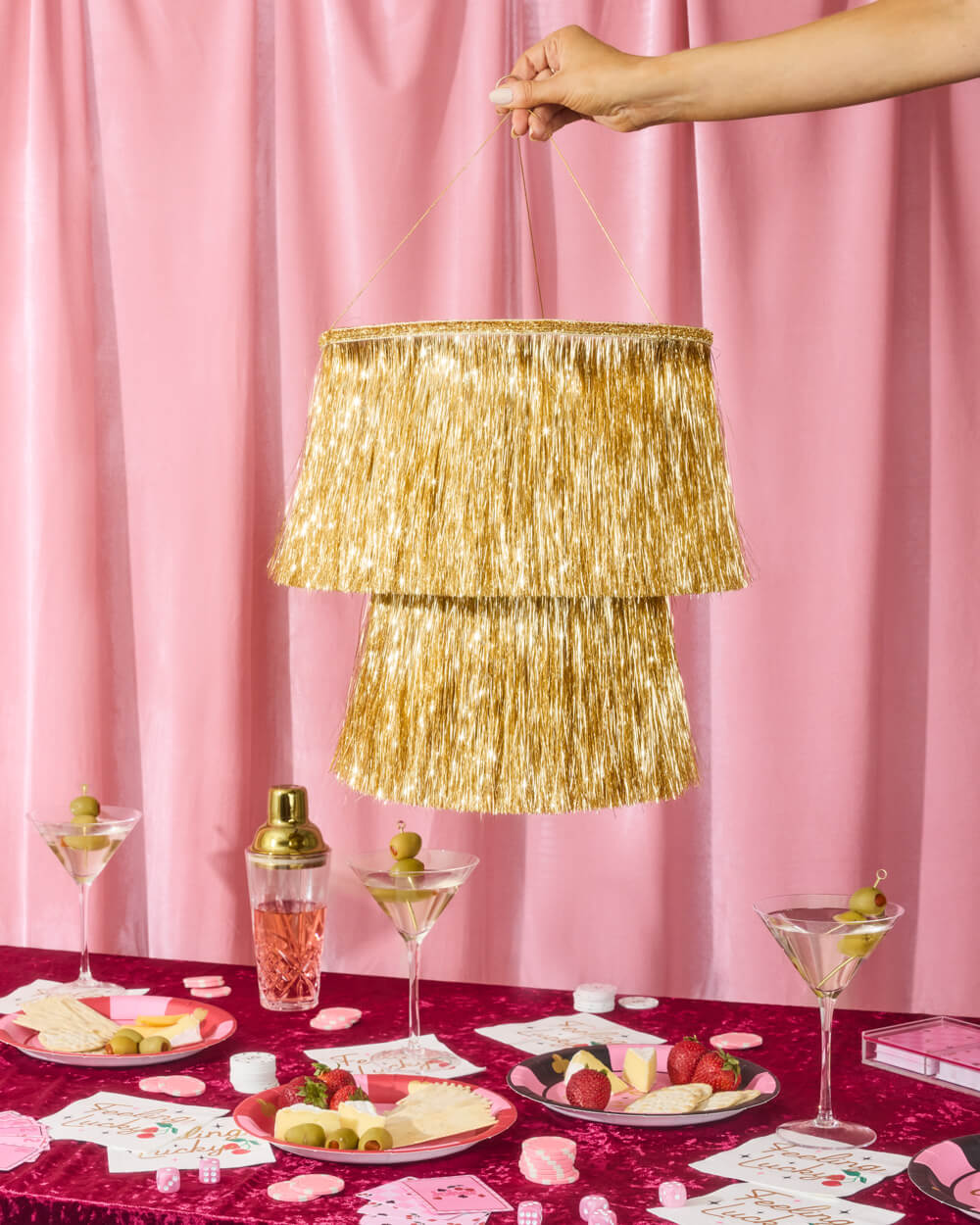 Golden Chandelier - sparkly foil chandelier