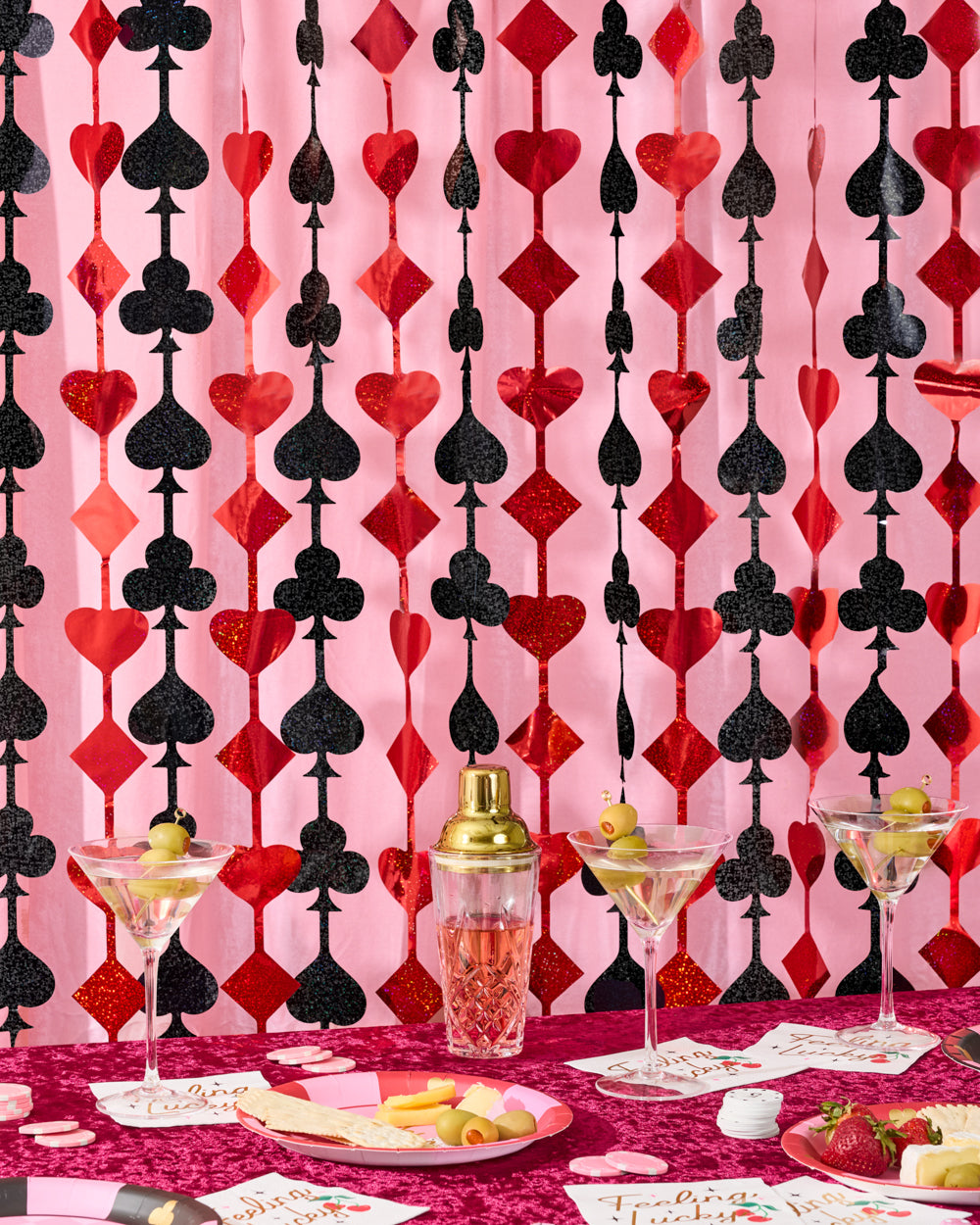 Feeling Lucky Curtain - red and black foil curtain