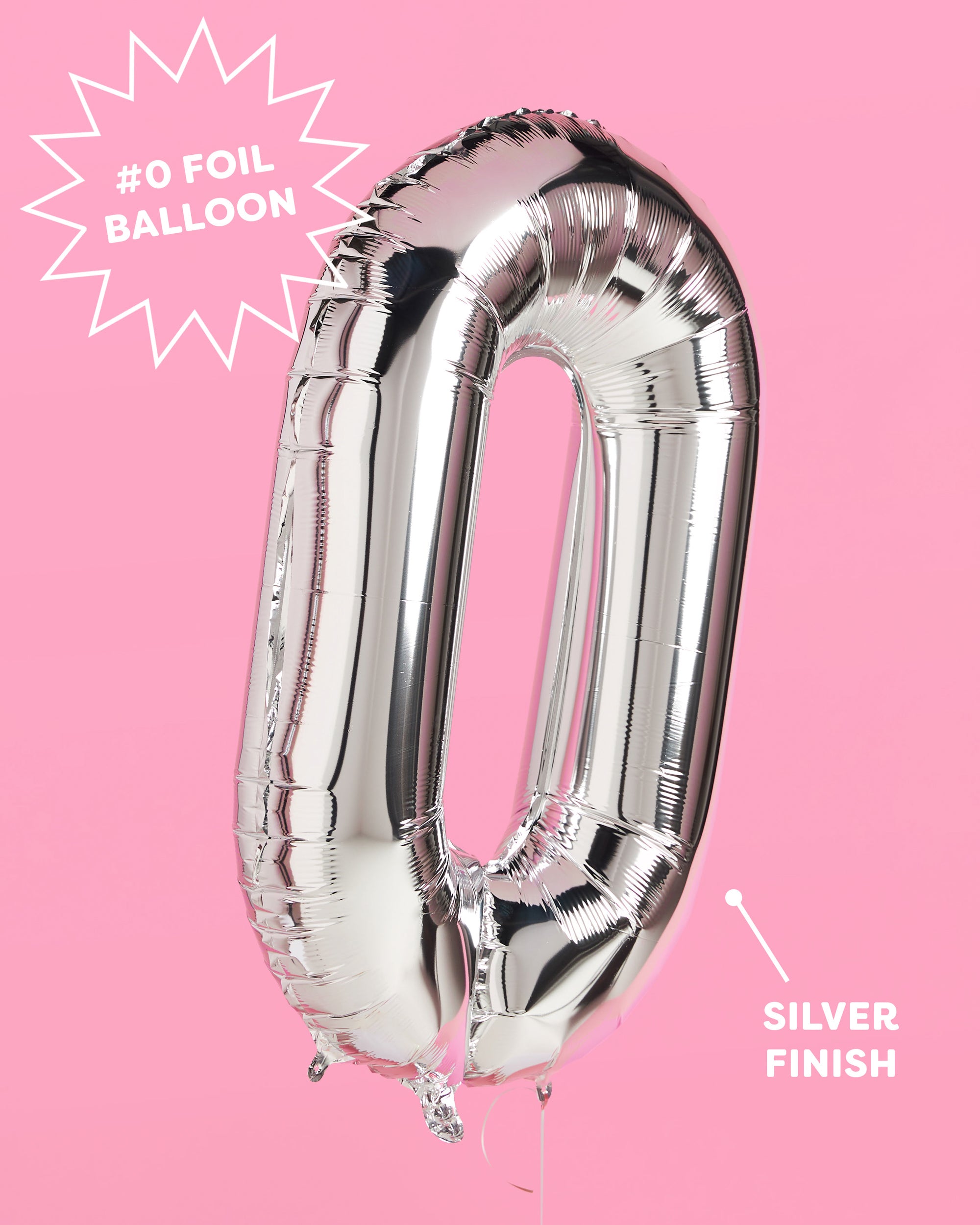 30 Number Balloons - 40" silver foil balloons