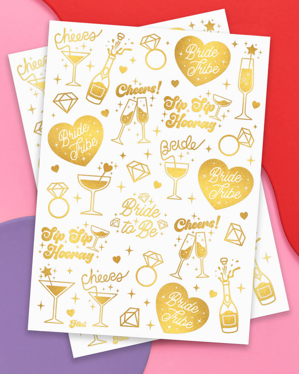 Sippin’ Pretty Tats -  30 foil temporary tattoos