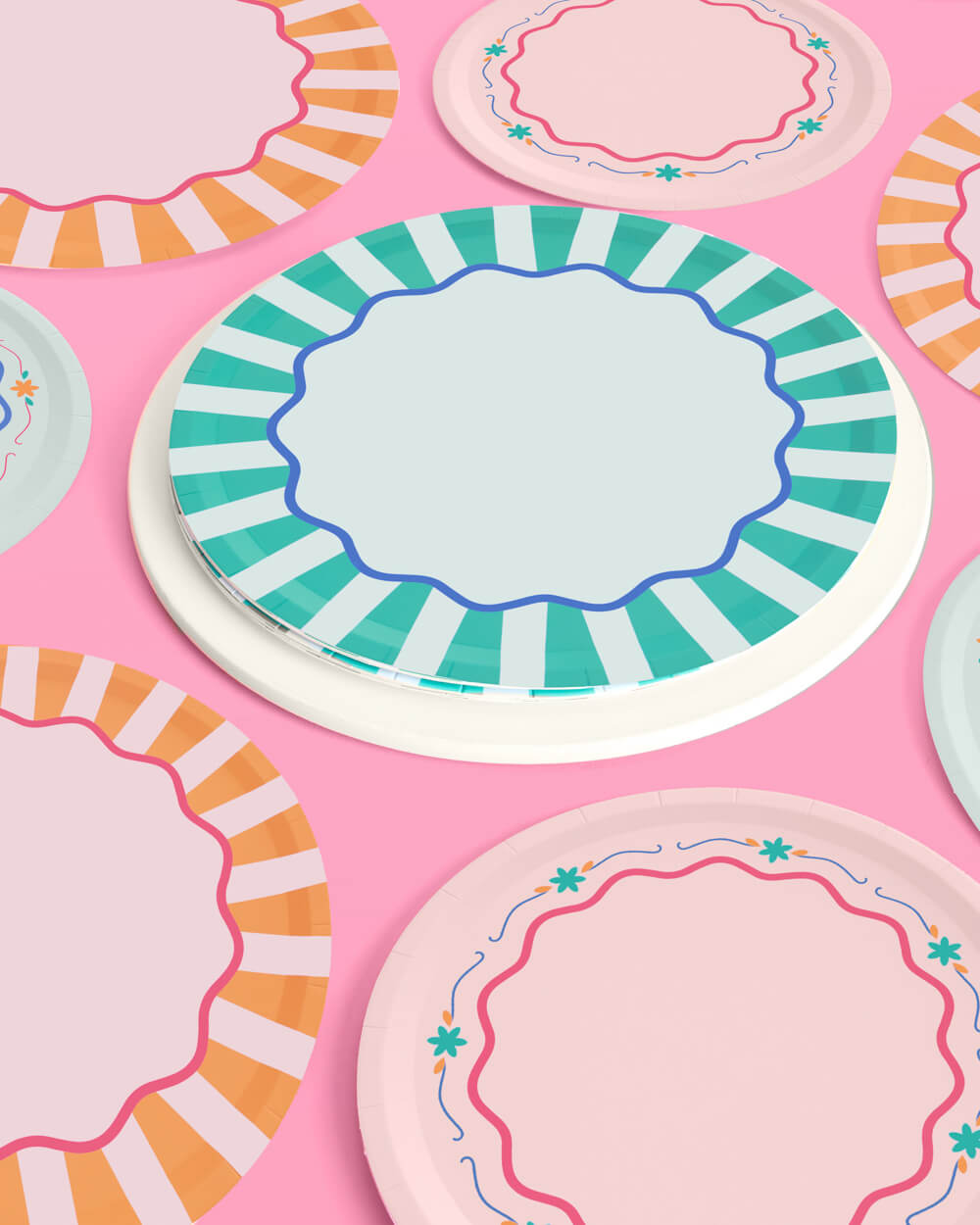 Italian Summer Plates - 32 matte paper plates