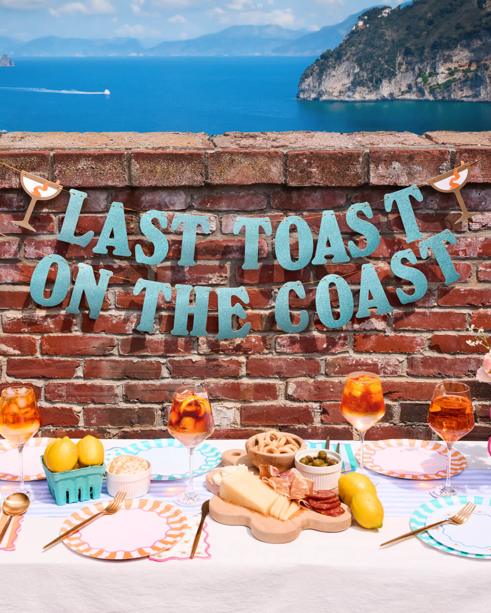 Last Toast Banner - blue glitter banner