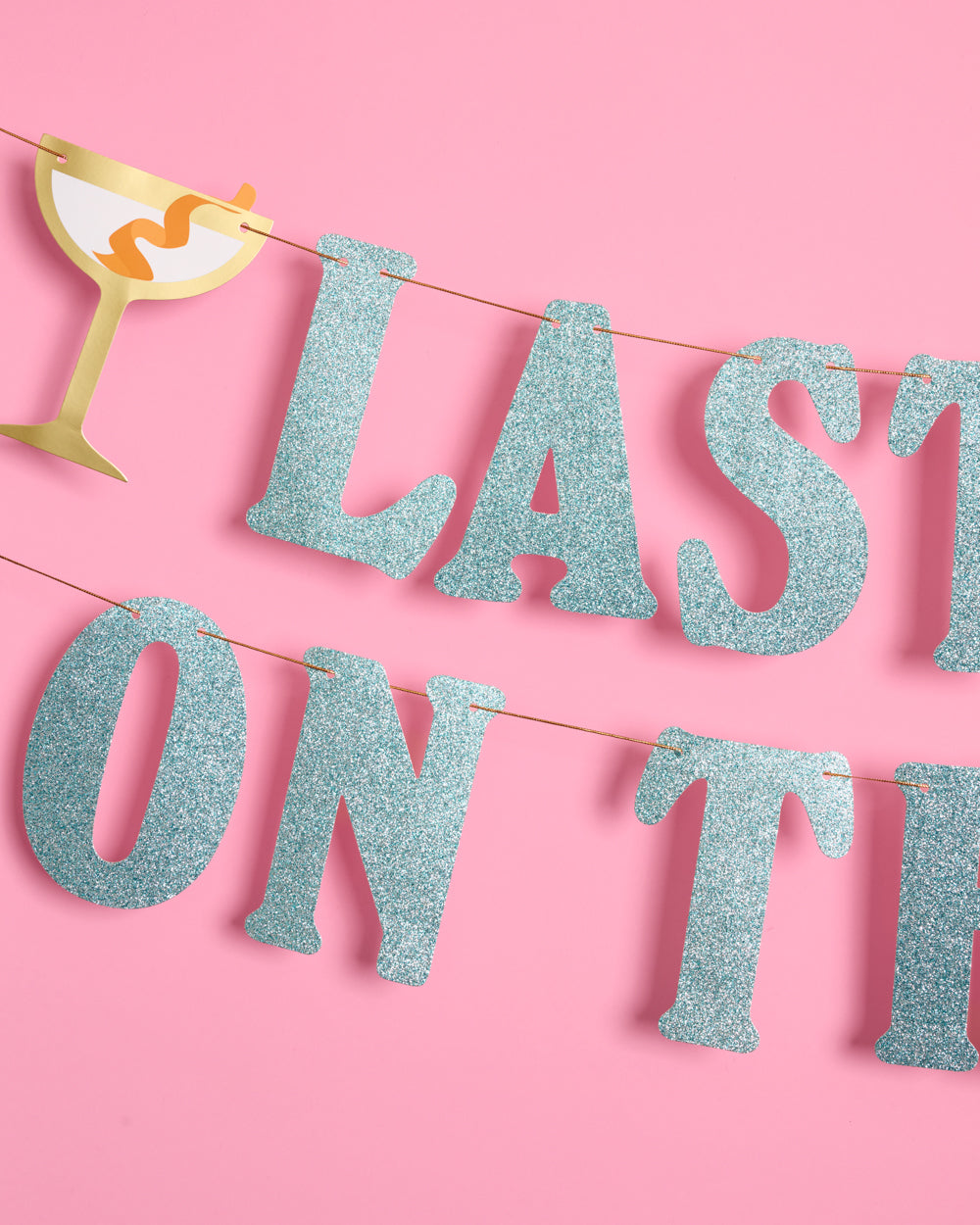 Last Toast Banner - blue glitter banner