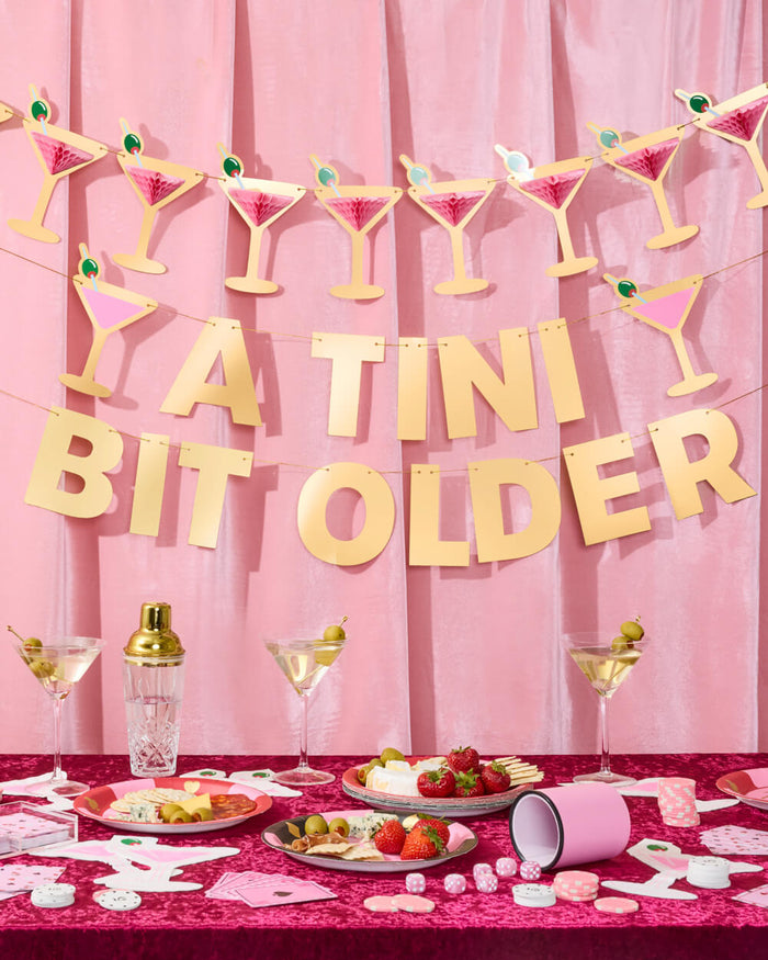 Tini Bit Older Banner - gold foil banner