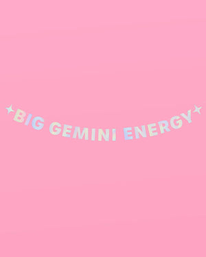 Big Gemini Energy Banner - iridescent foil banner