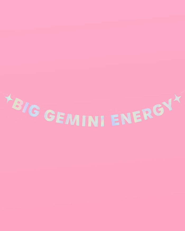 Big Gemini Energy Banner - iridescent foil banner