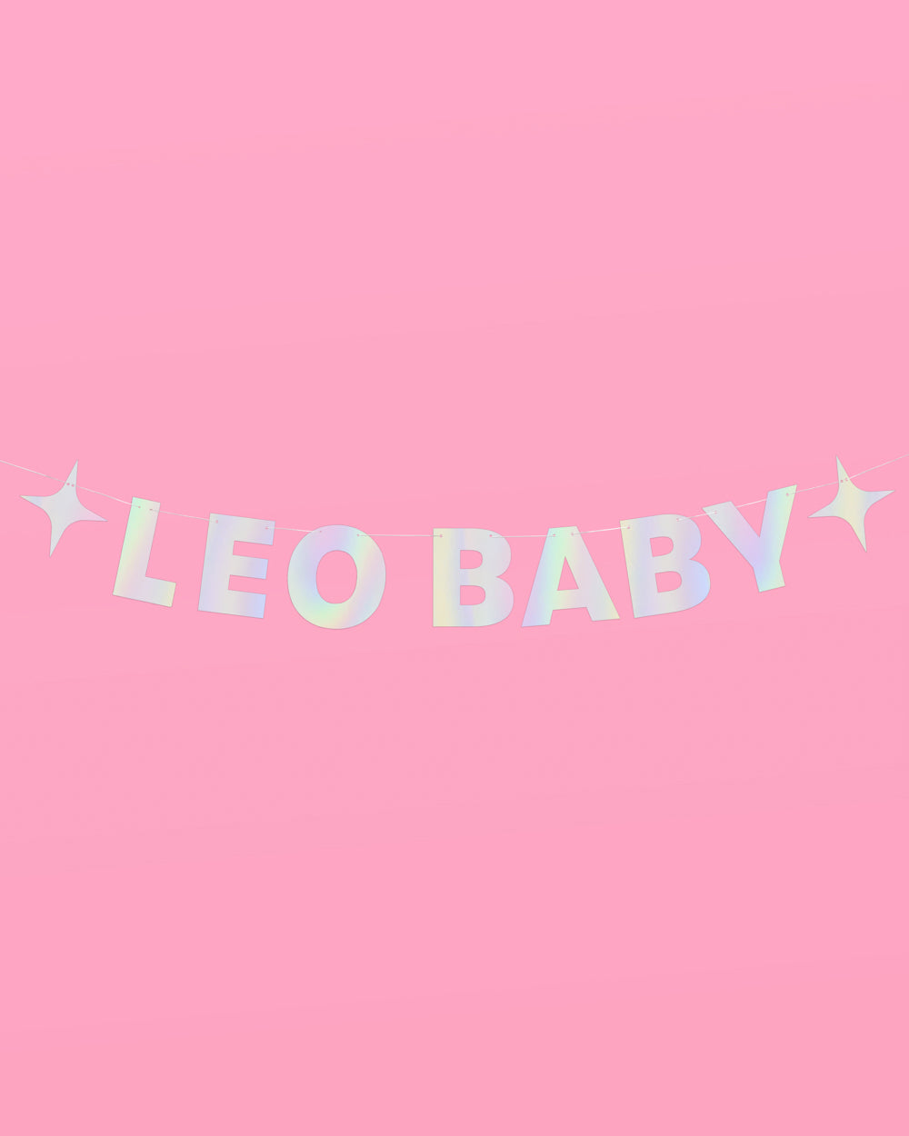 Leo Baby Banner - iridescent foil banner