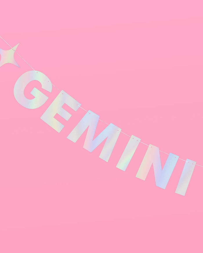 Gemini Baby Banner - iridescent foil banner