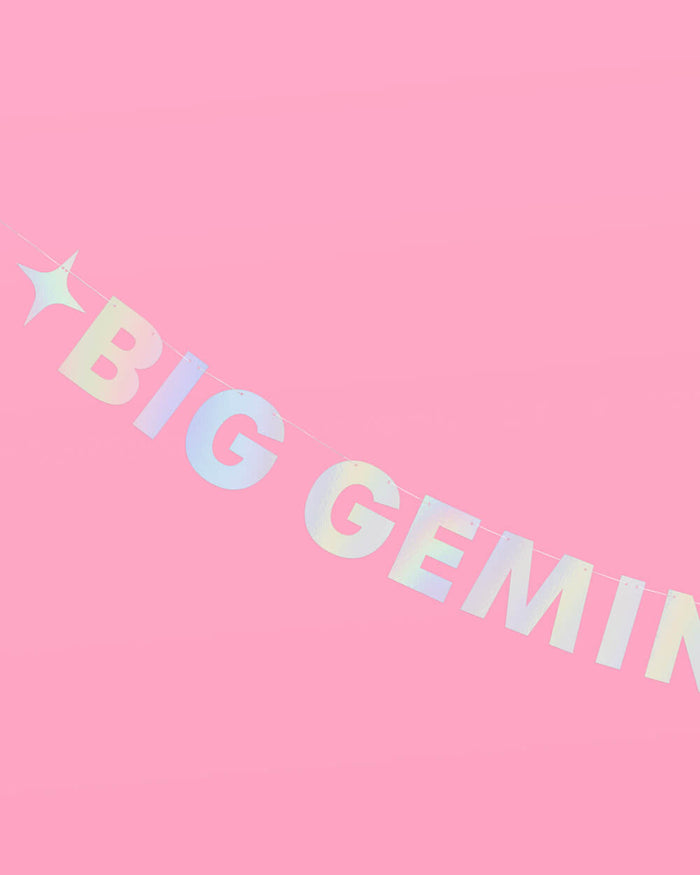 Big Gemini Energy Banner - iridescent foil banner