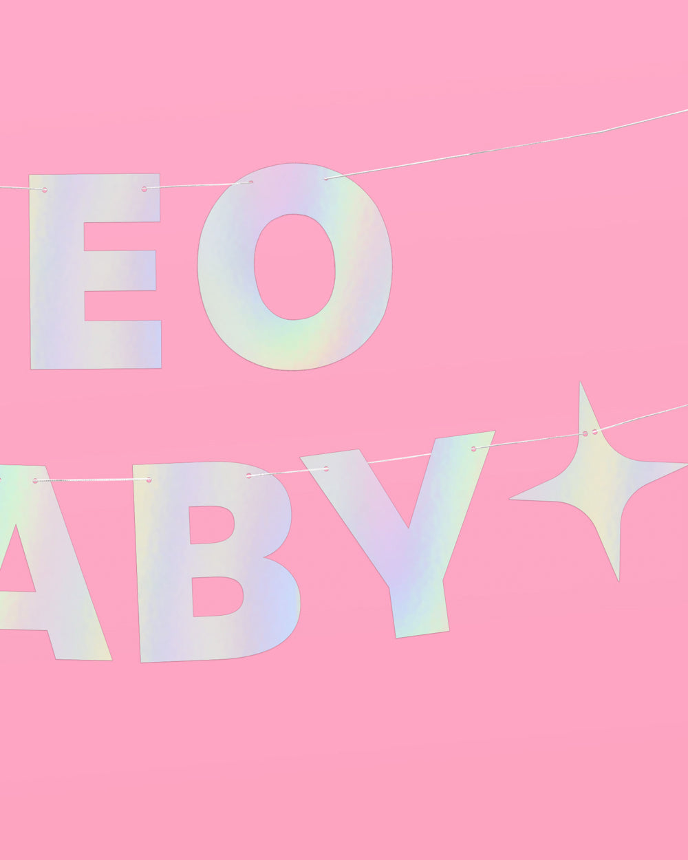 Leo Baby Banner - iridescent foil banner