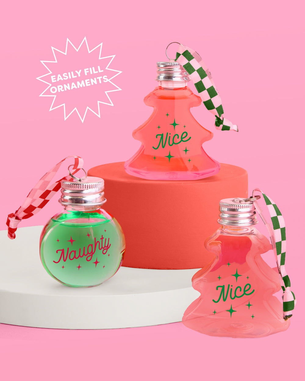 Christmas Spirit Ornaments - 10 shot glass ornaments