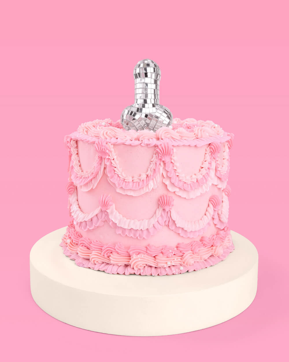 Penis Disco Topper Set - 3 mirrored cake toppers