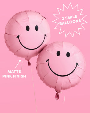 Smiley Balloons - 2 pink balloons