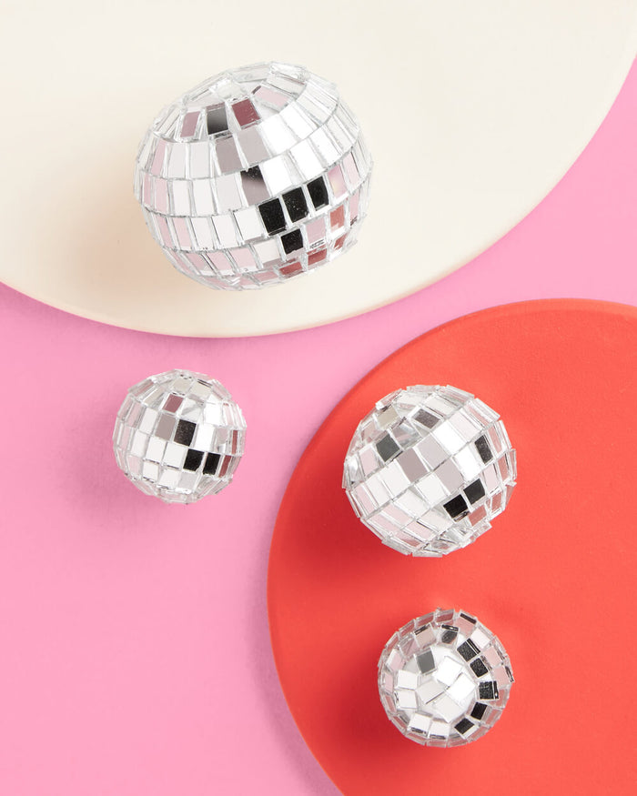 Disco + Iridescent Candle Cake Topper - candles + disco ball cake toppers