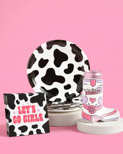 Let's Go Girls | Pink Cowboy Cowgirl Rodeo Hat Preppy Aesthetic  Bachelorette Party | HOWDY Y'ALL | White Background | Coasters (Set of 4)