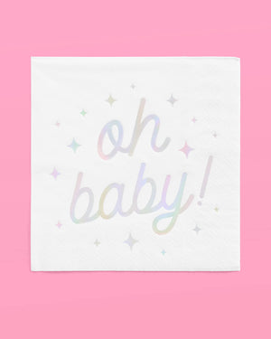 Oh Baby Napkins - 50 white napkins