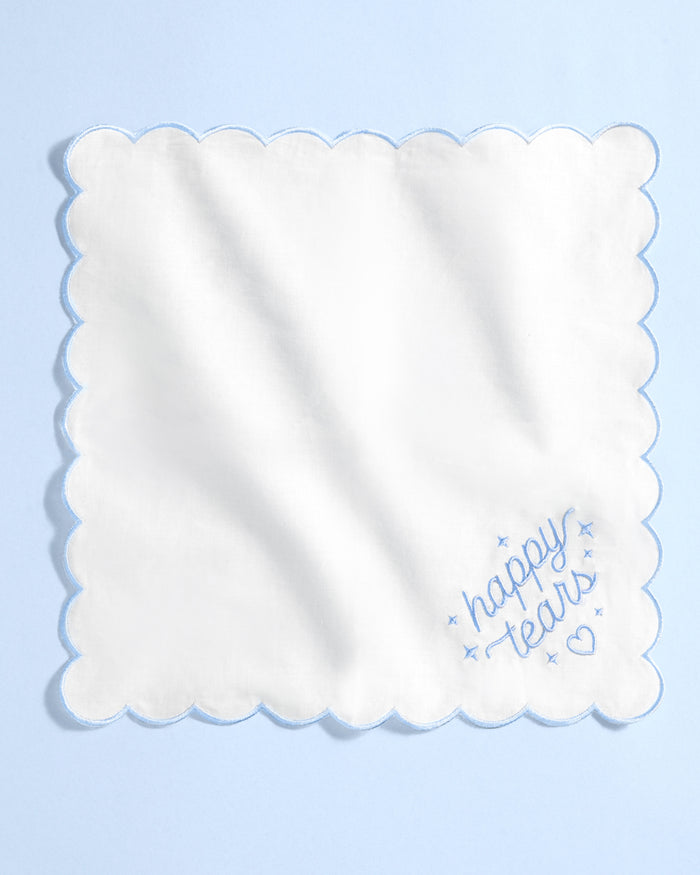 Happy Tears Hanky - embroidered handkerchief