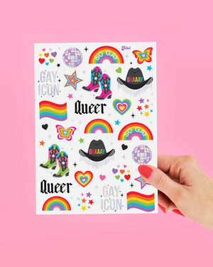 Gay Icon Tats - 52 temporary tattoos