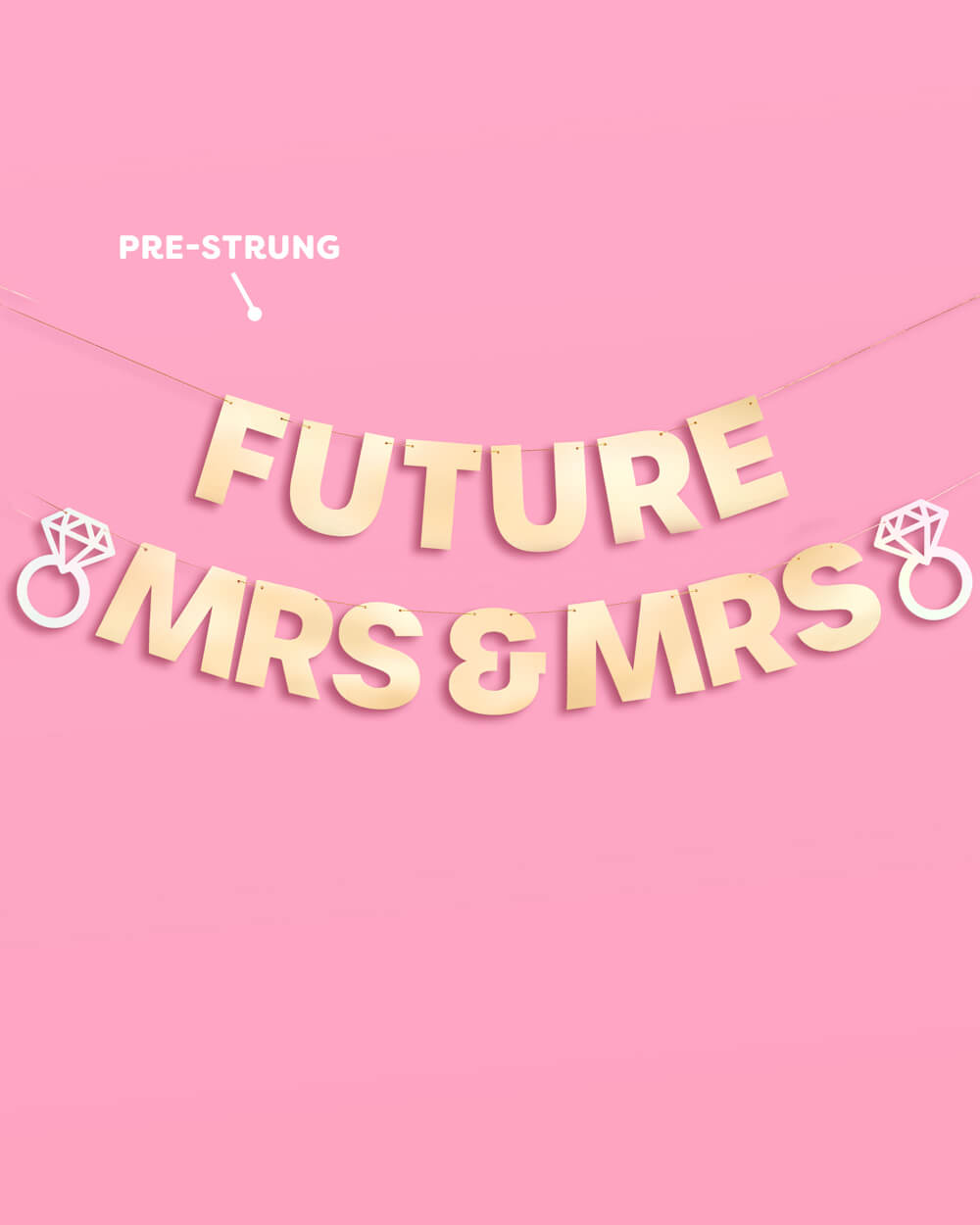 Future Mrs & Mrs Banner - 3D paper banner