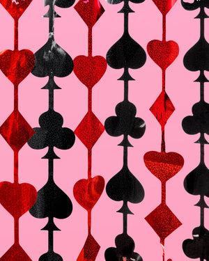 Feeling Lucky Curtain - red and black foil curtain