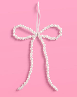 Pearl Bow Ornament Set - 6 pearl bows