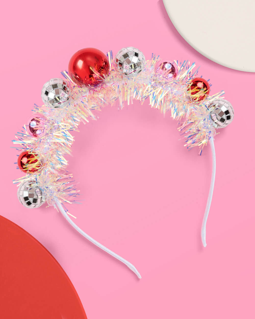 Disco Christmas Headband - ornaments + fringe headband