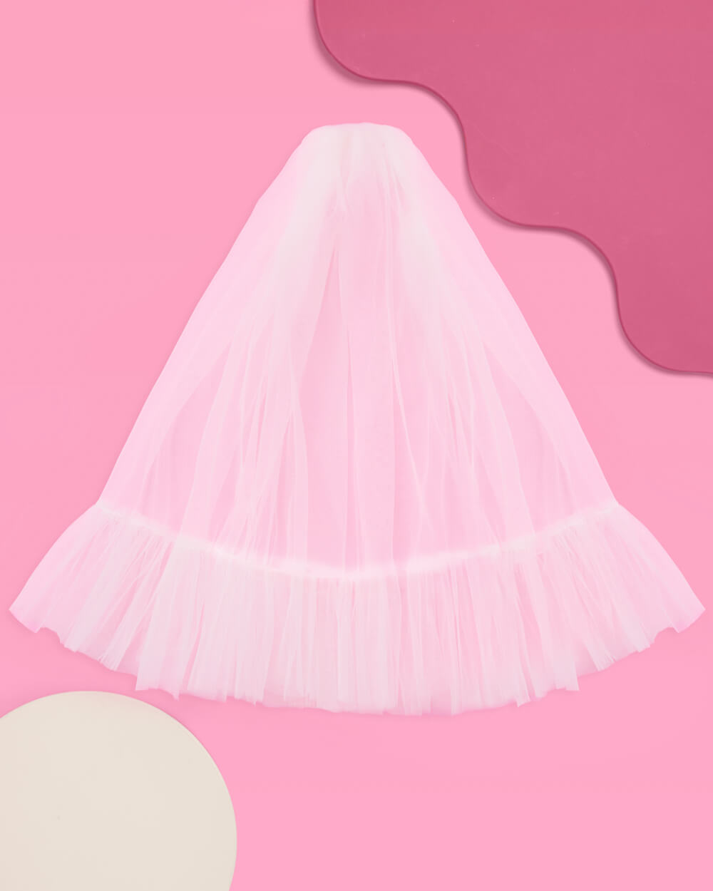 Ruffled Romance Veil - white bridal veil w. ruffle