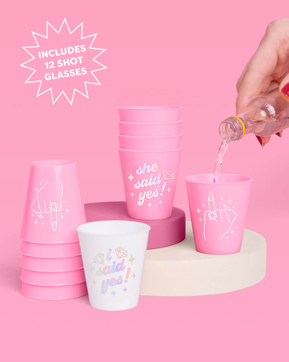 She Said Yes! Shots - 12 matte 2 oz shot glasses