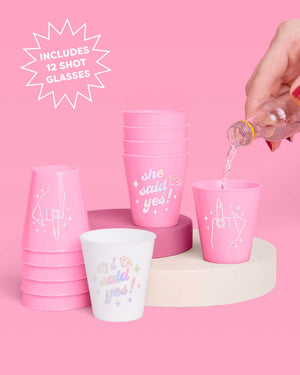 She Said Yes! Shots - 12 matte 2 oz shot glasses