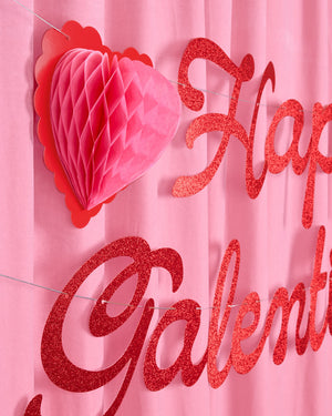 Happy Galentine's Day Banner - 3D glitter banner