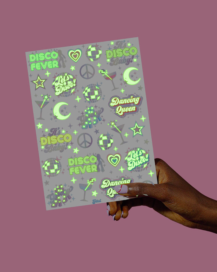 Disco Glo Tats - 48 foil temporary tattoos