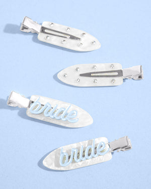 Something Blue Clips - 4 white acrylic clips