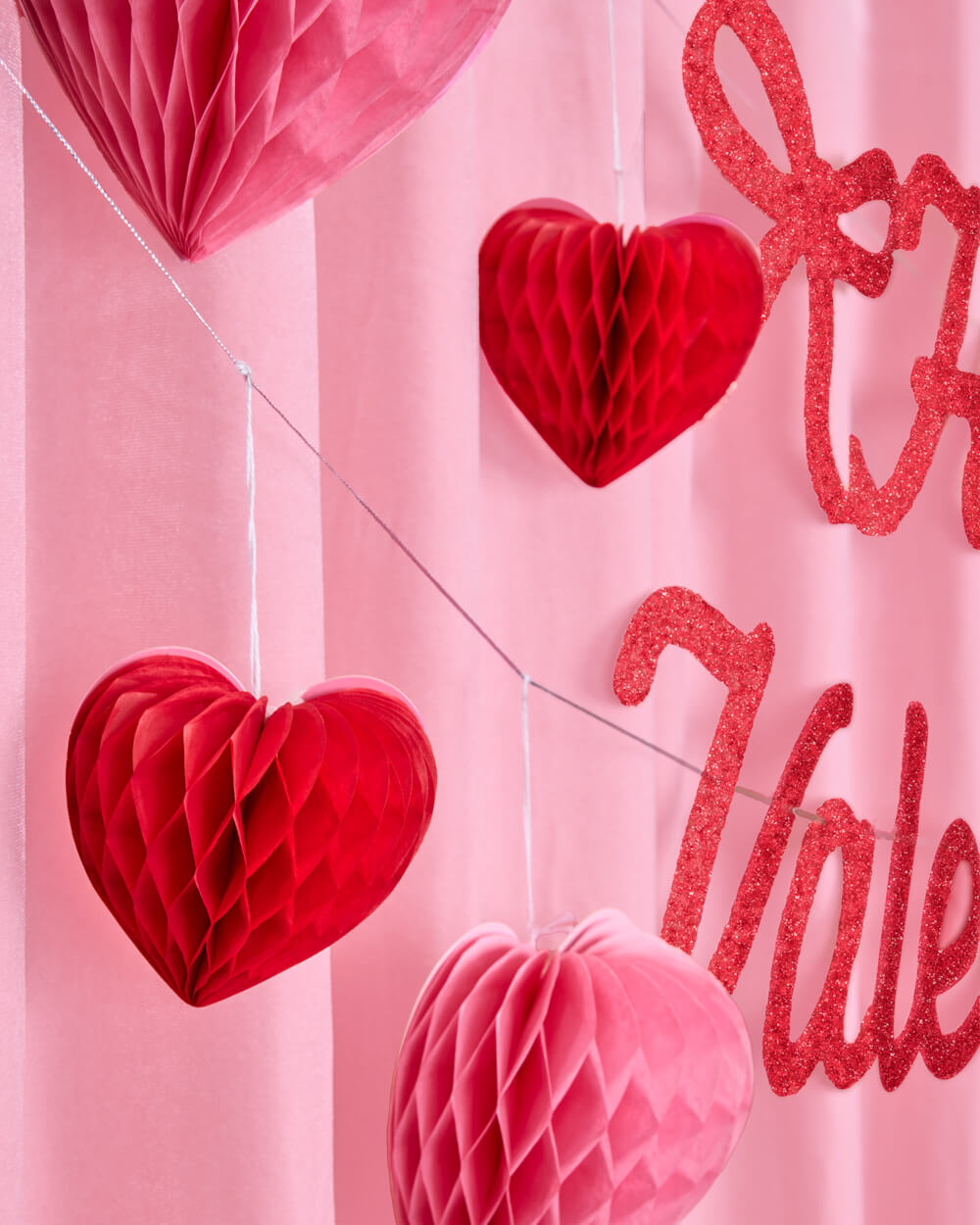 Happy Vday Banner - 3D glitter banner