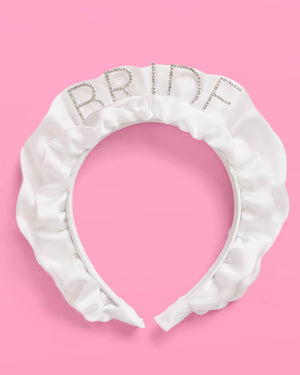 Ruffles Headband - white satin headband