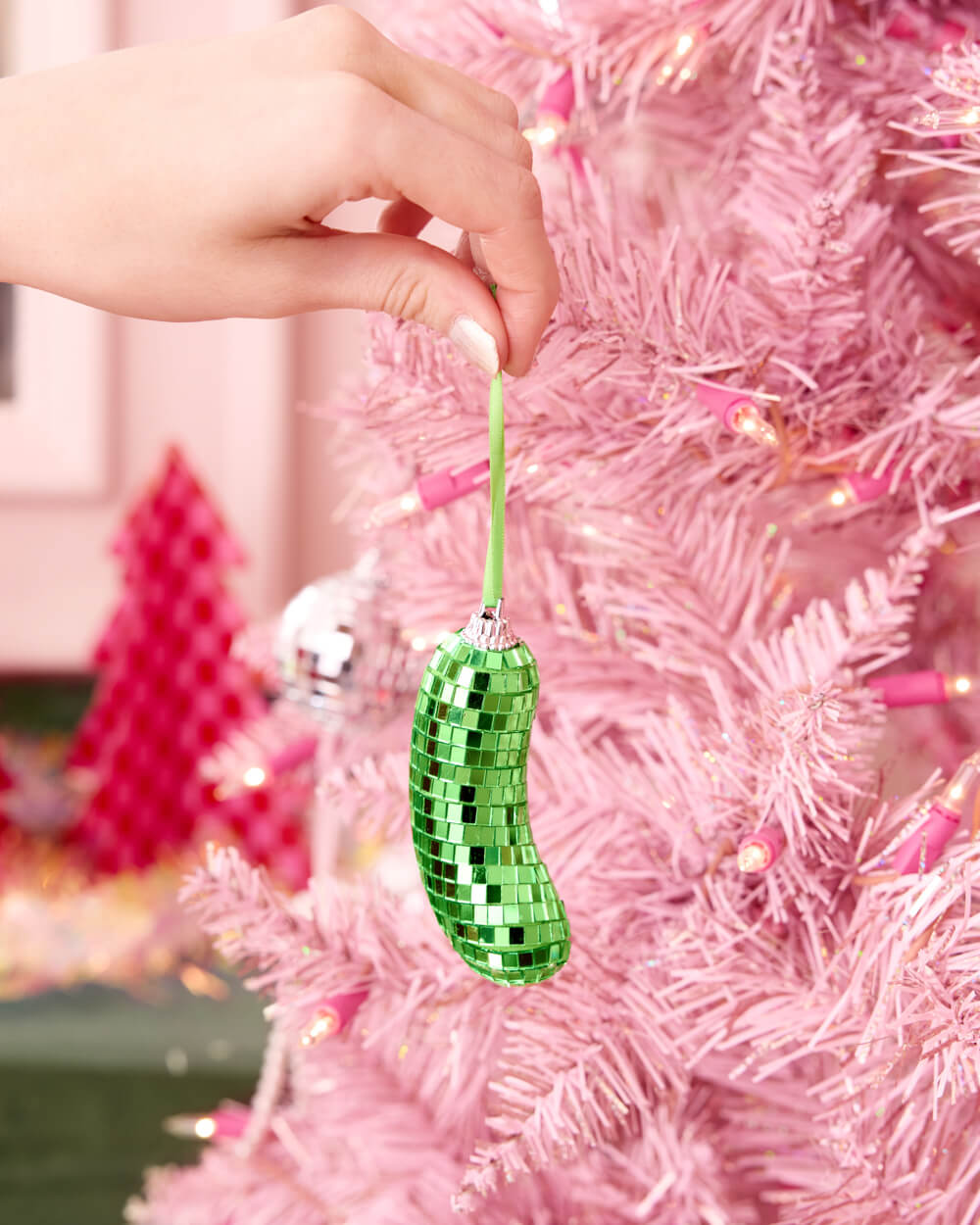 Disco Pickle Ornament - green disco ornament