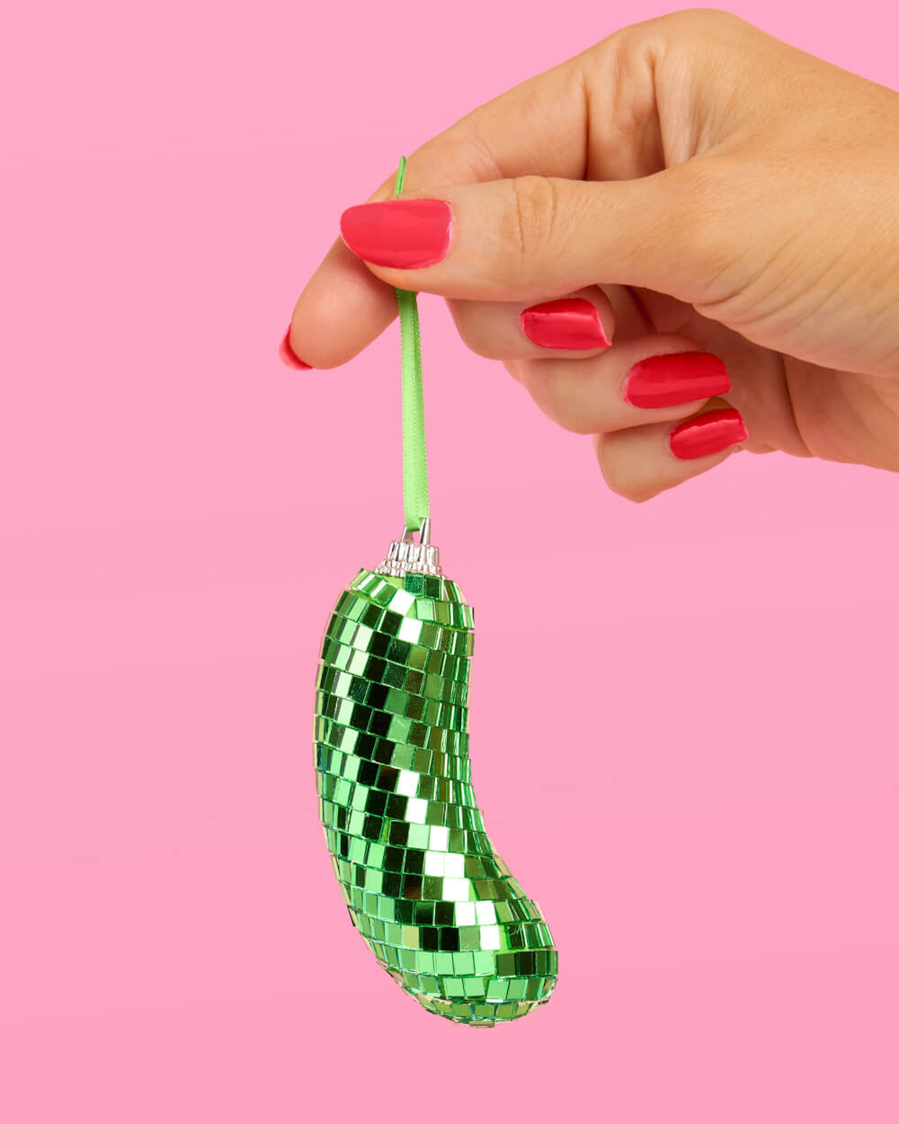 Disco Pickle Ornament - green disco ornament