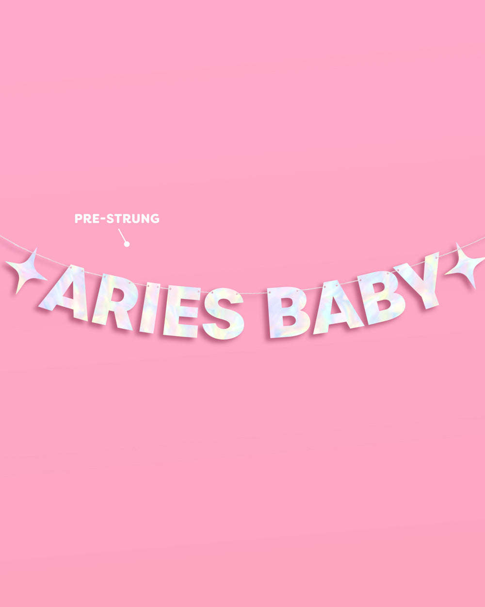 Aries Baby Banner - iridescent foil banner