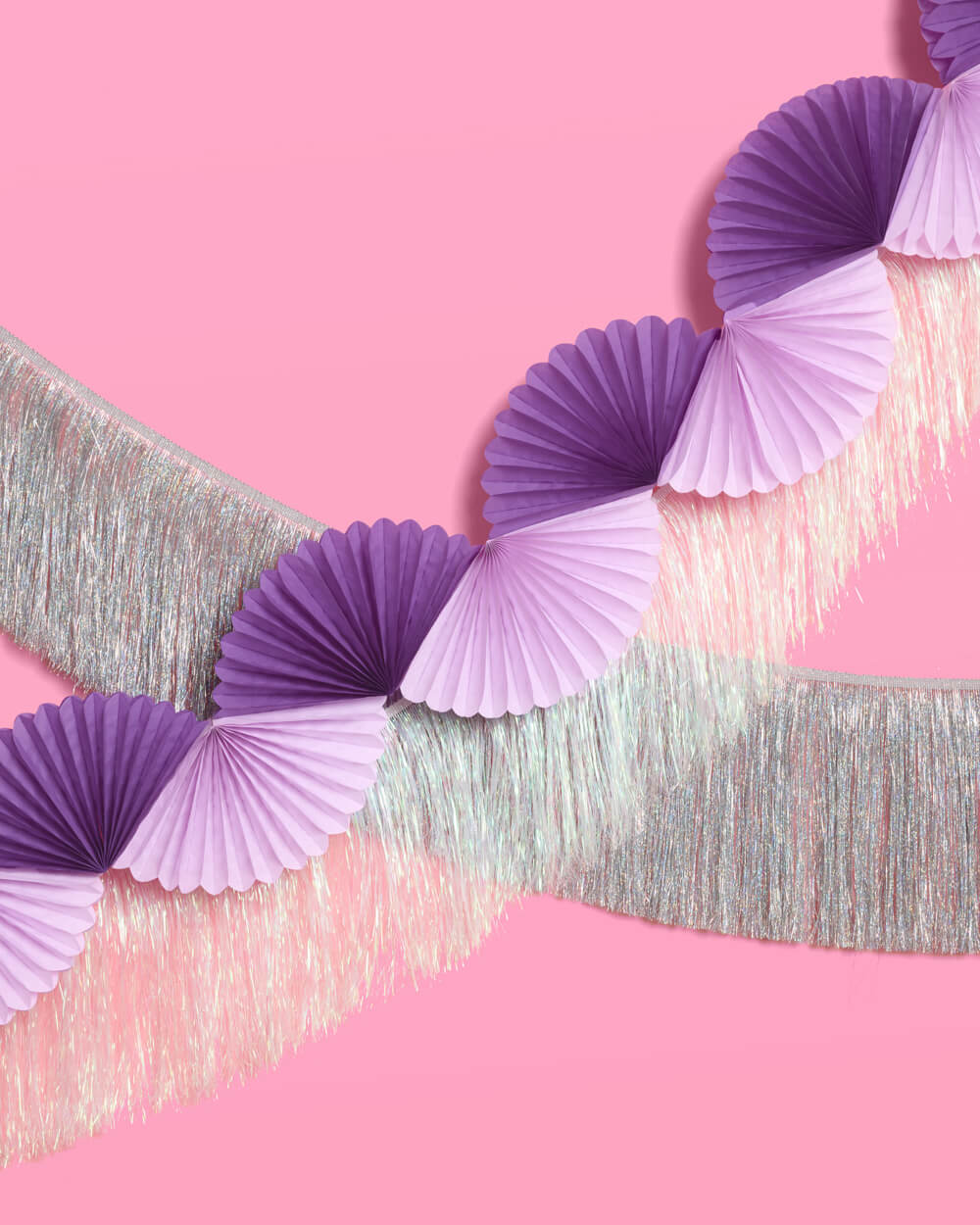 Purple Garland - paper fan banner