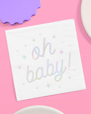 Oh Baby Napkins - 50 white napkins