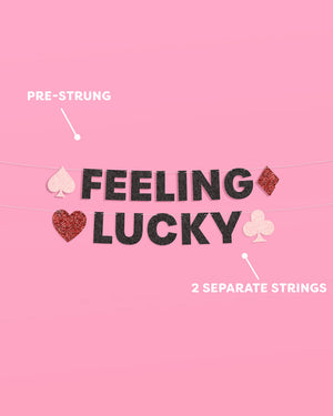 Feeling Lucky Banner - black glitter banner