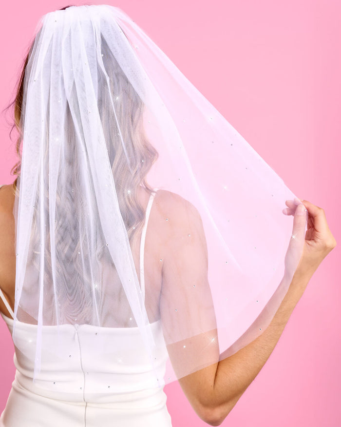 That Bride Veil - white rhinestone veil