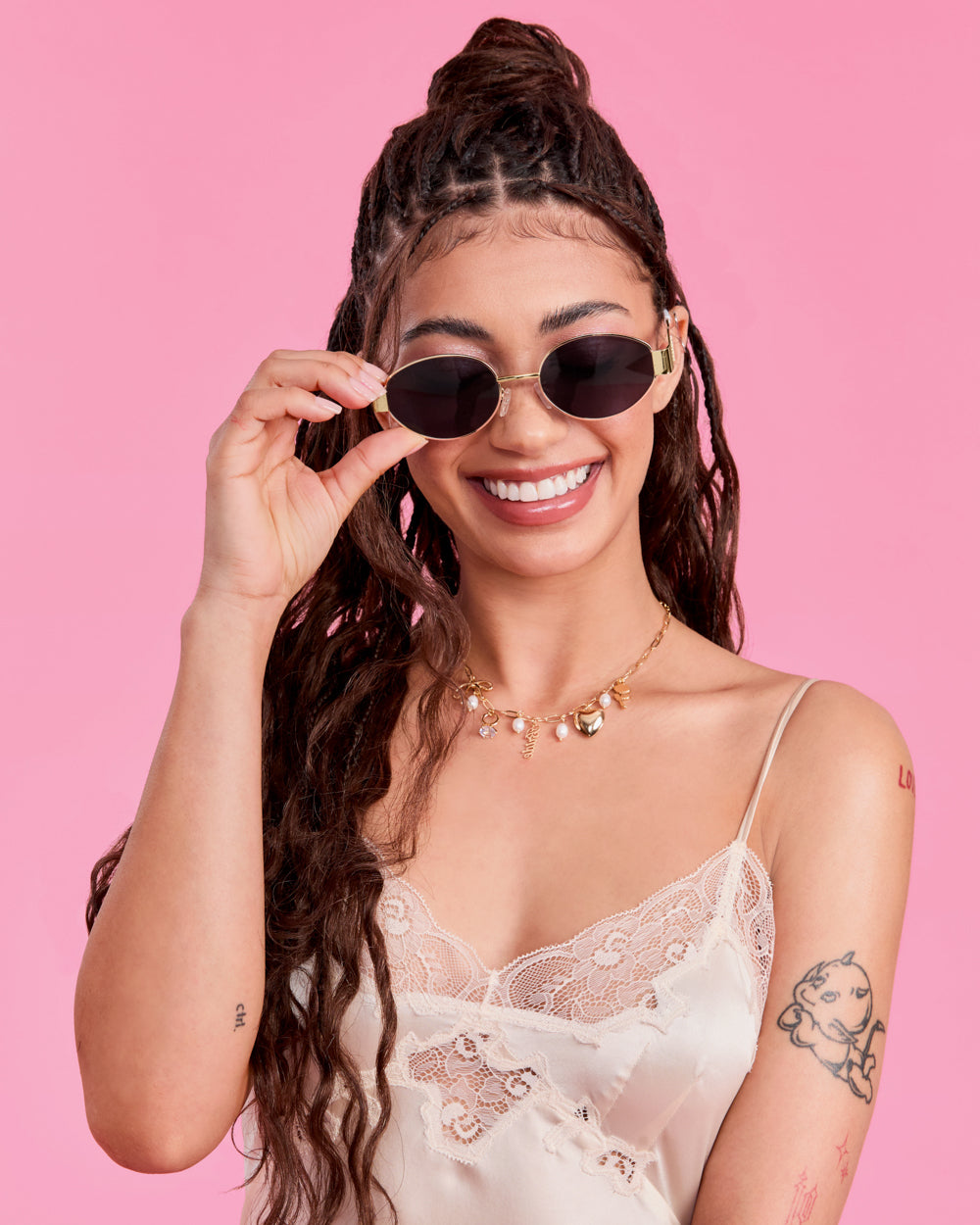 Golden Bride Sunnies - pearl embossed sunglasses