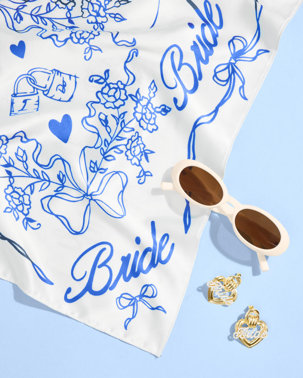 Trendy Bride Pack - head scarf, sunglasses + earrings