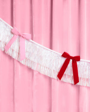 Bow Bliss Banner - layered fringe + velvet bows