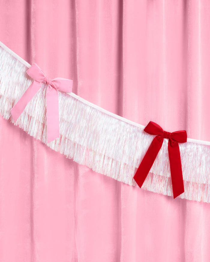 Bow Bliss Banner - layered fringe + velvet bows