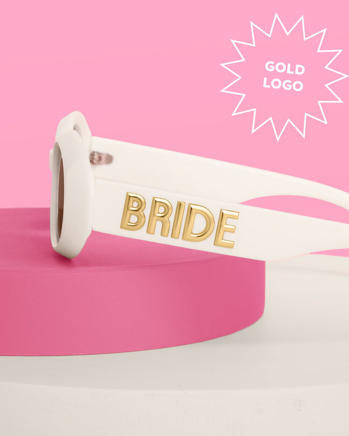 White Bride Sunnies - bride embossed sunglasses