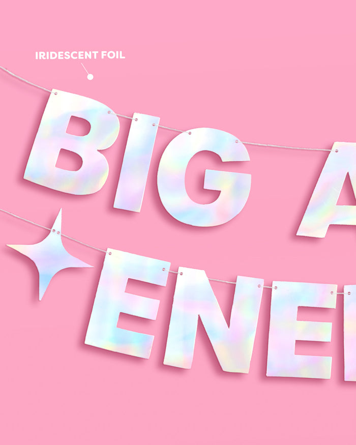 Big Aries Energy Banner - iridescent foil banner