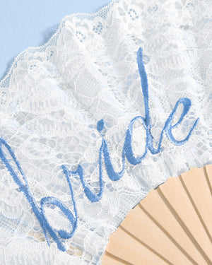 Bride to Be Fan - lace embroidered folding fan