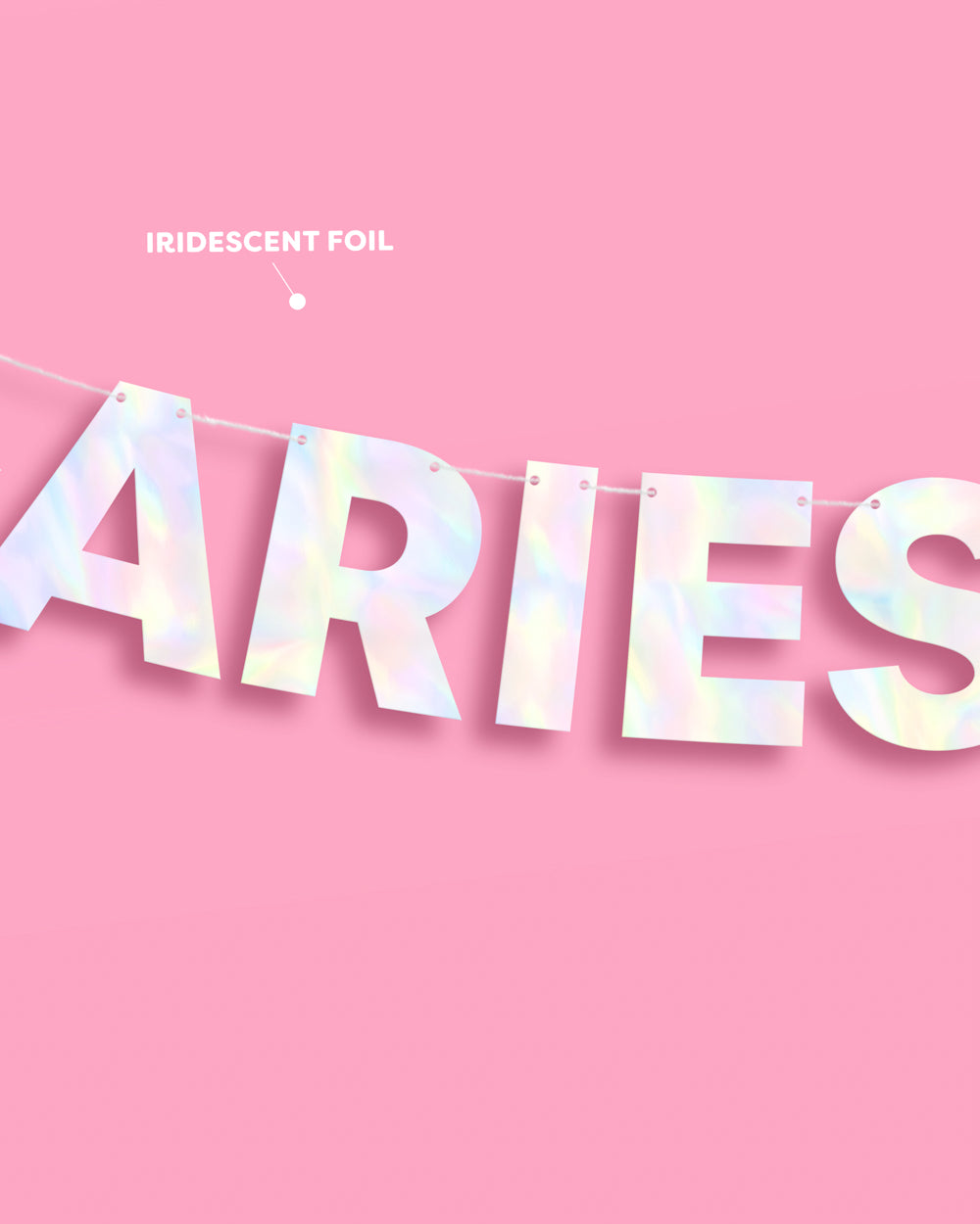 Aries Baby Banner - iridescent foil banner