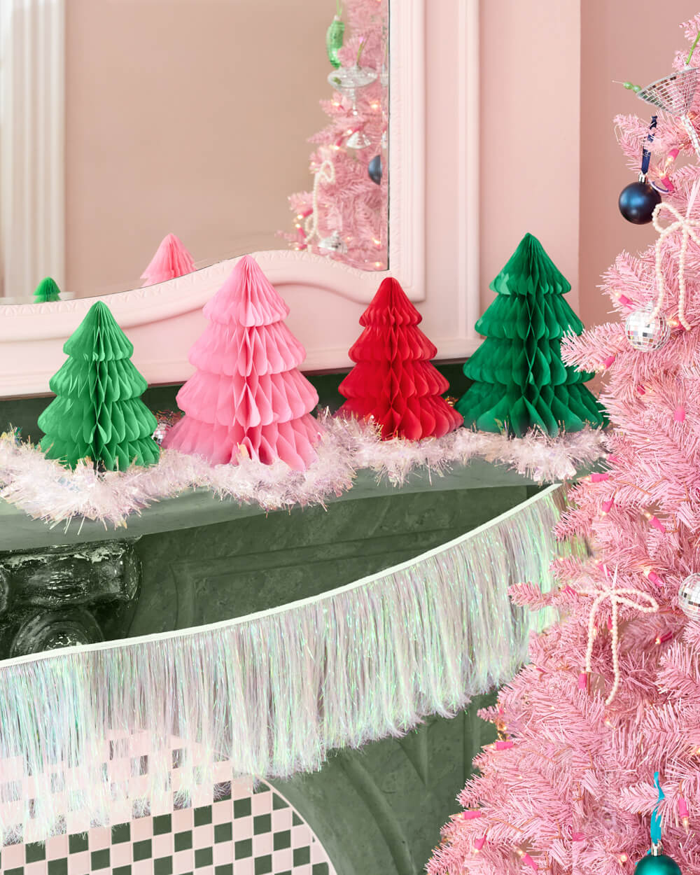 Very Merry Tree Set - 4 accordion tissue paper trees